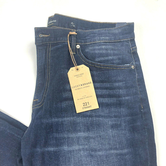 Lucky Brand Jeans 221 Straight 38x30 Medium Dark - Picture 2 of 5